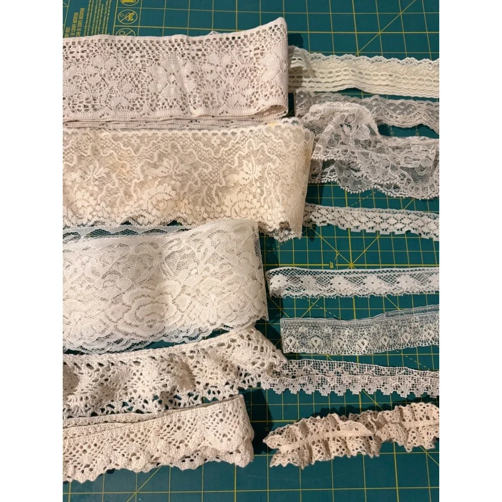 Lace trim Ivory / Cream lot of 20 yards vintage & modern DIY Slow Sew Journal
